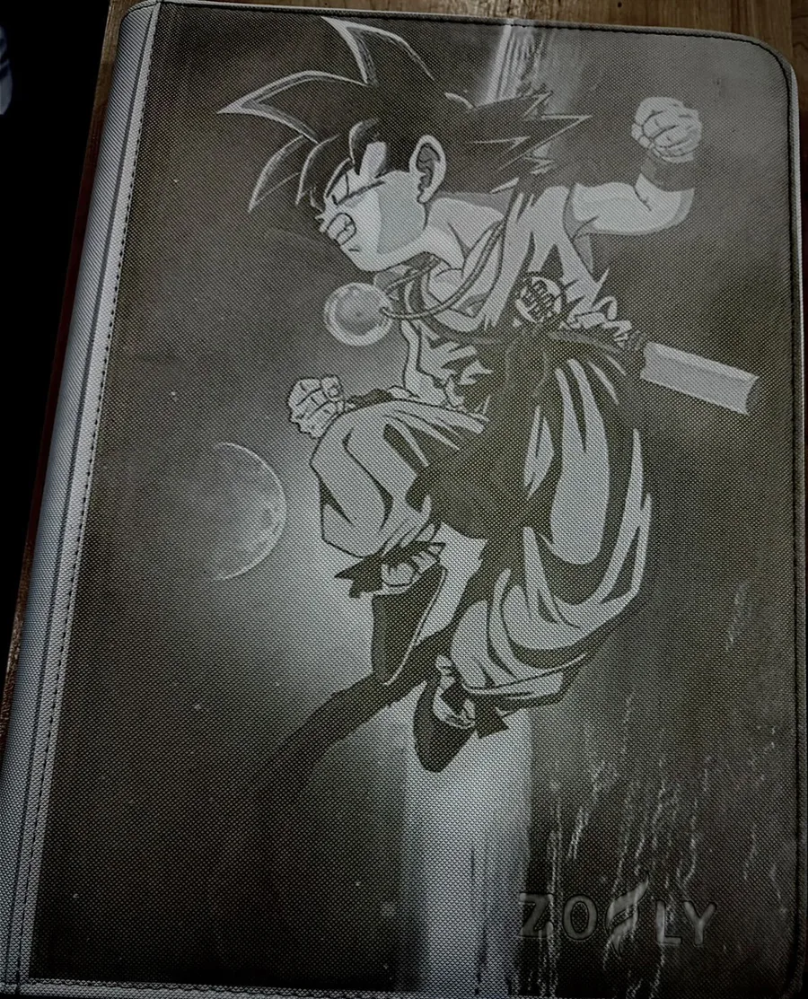 Custom engraved display binder with requested artwork
