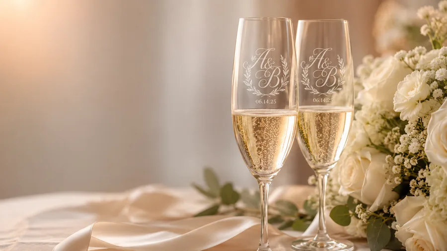 Engraved champagne flutes